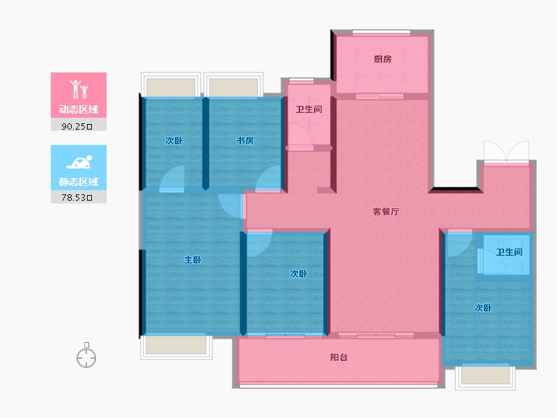 江苏省-南通市-银洲蝶湖中心悦府-152.00-户型库-动静分区