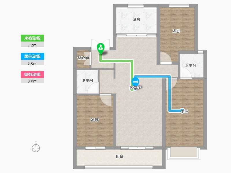 河北省-石家庄市-嘉实万科紫台-104.00-户型库-动静线