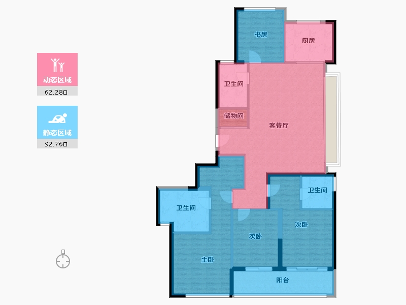 浙江省-金华市-滨江建杭上品-140.97-户型库-动静分区