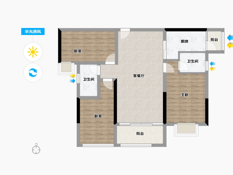 广西壮族自治区-梧州市-顾荣御景湾-87.31-户型库-采光通风