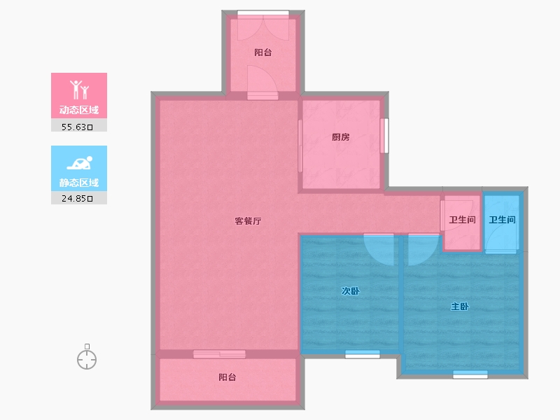 广东省-珠海市-上筑雅居-72.85-户型库-动静分区