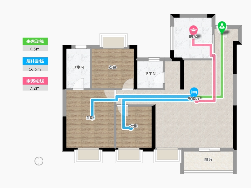 江苏省-苏州市-阳光城檀苑-92.00-户型库-动静线