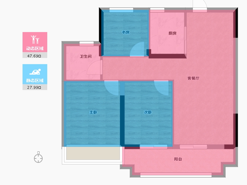 浙江省-绍兴市-黄酒小镇映兰园-67.75-户型库-动静分区