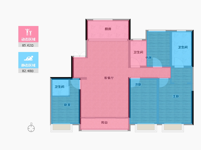 河北省-石家庄市-西安碧桂园云顶-152.00-户型库-动静分区