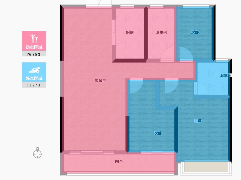 河北省-石家庄市-西安碧桂园云顶-114.41-户型库-动静分区