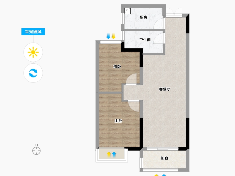 湖北省-武汉市-中建福地星城-58.48-户型库-采光通风