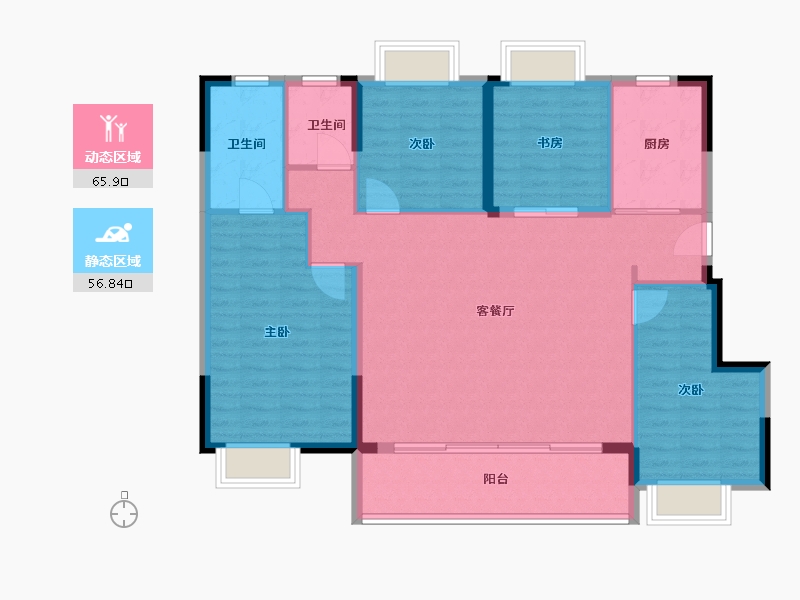 江苏省-苏州市-建发春江泊月-112.00-户型库-动静分区