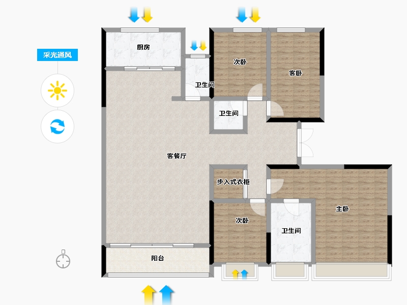 河北省-石家庄市-西安碧桂园云顶-184.01-户型库-采光通风