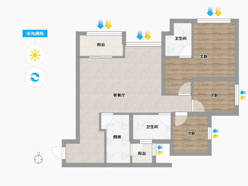 重庆-重庆市-海成轨道0309-68.00-户型库-采光通风