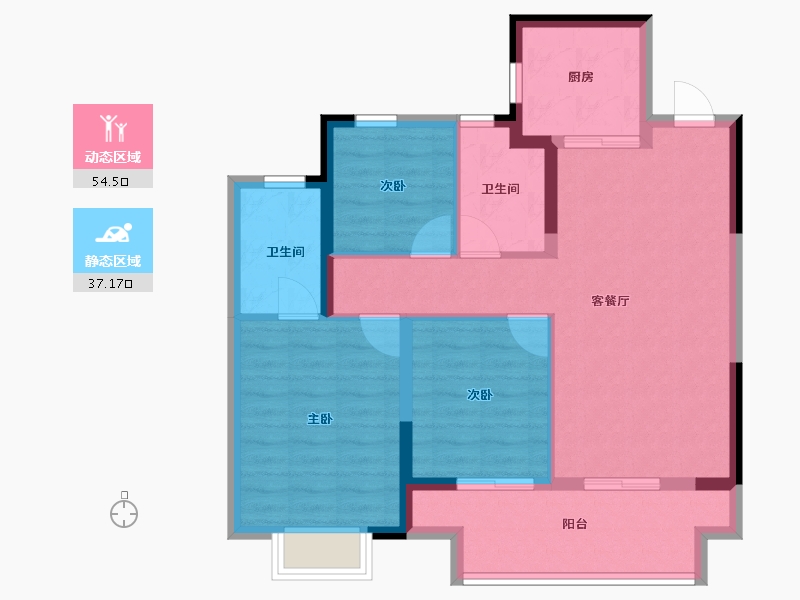 江苏省-苏州市-建发春江泊月-82.00-户型库-动静分区