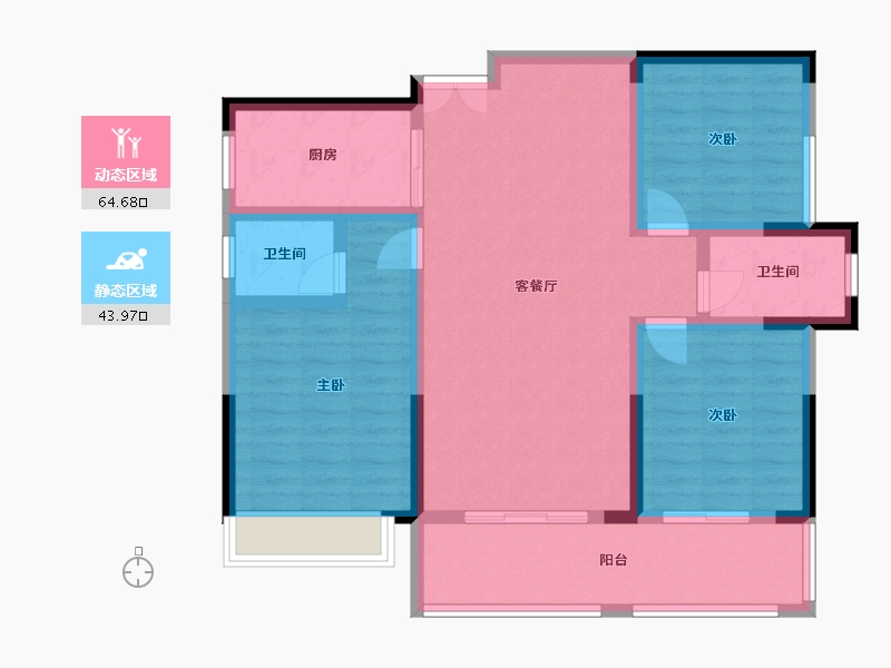 湖南省-邵阳市-雍翠·怡景-118.00-户型库-动静分区