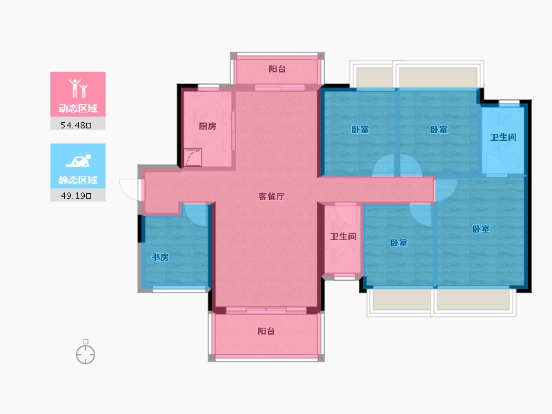 广西壮族自治区-南宁市-龙光玖誉城-92.44-户型库-动静分区