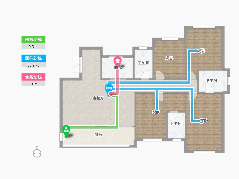 福建省-福州市-名城紫金轩-132.95-户型库-动静线