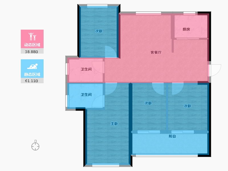 福建省-福州市-滨江时代-90.00-户型库-动静分区