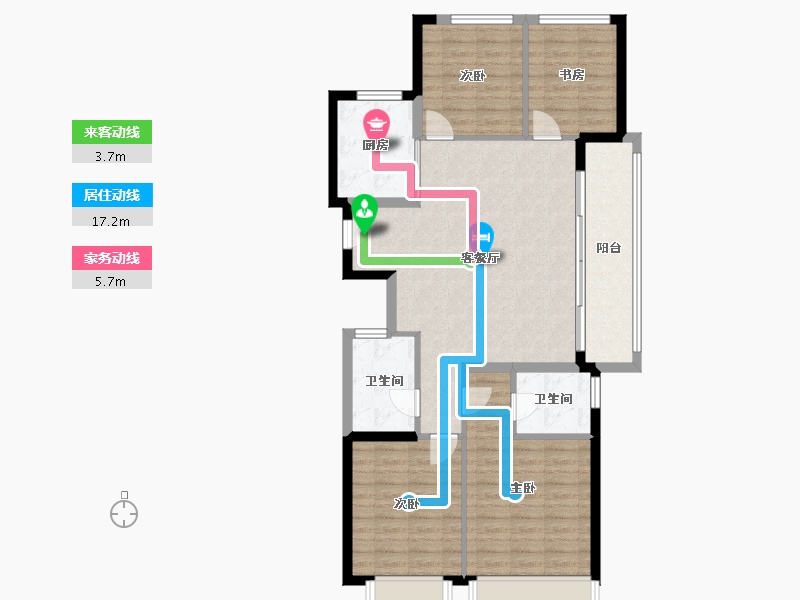 浙江省-金华市-滨江建杭上品-104.77-户型库-动静线