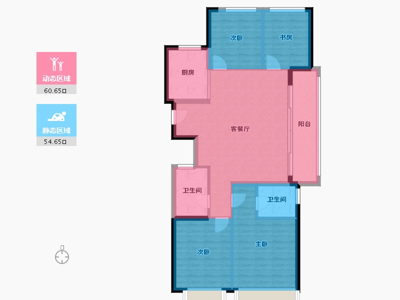 浙江省-金华市-滨江建杭上品-104.77-户型库-动静分区