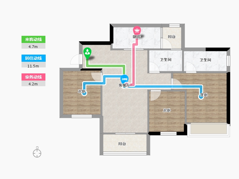 四川省-成都市-枫丹新悦-78.25-户型库-动静线