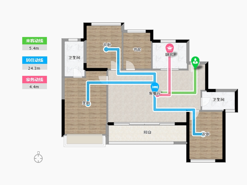 浙江省-金华市-滨江建杭上品-113.77-户型库-动静线