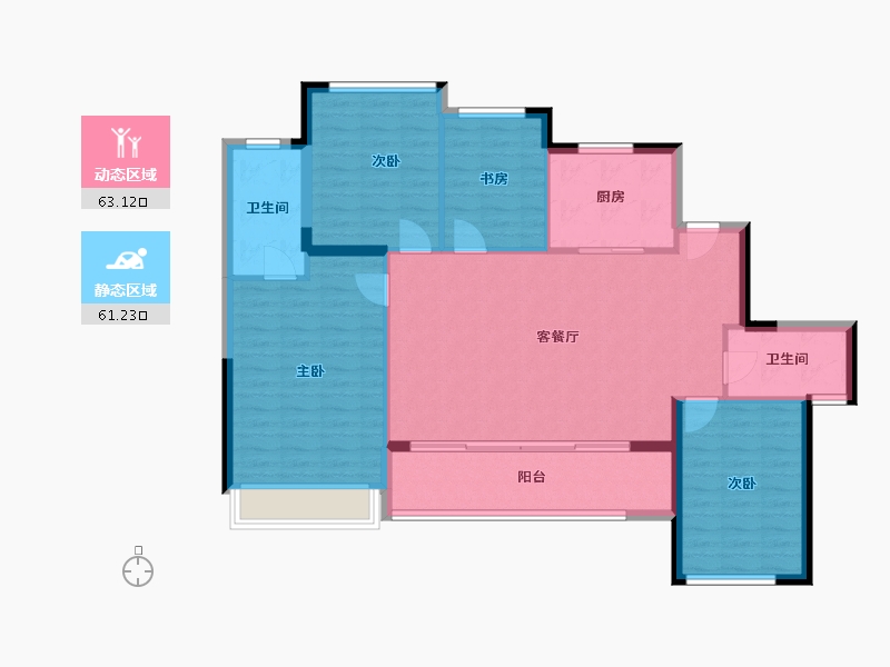 浙江省-金华市-滨江建杭上品-113.77-户型库-动静分区