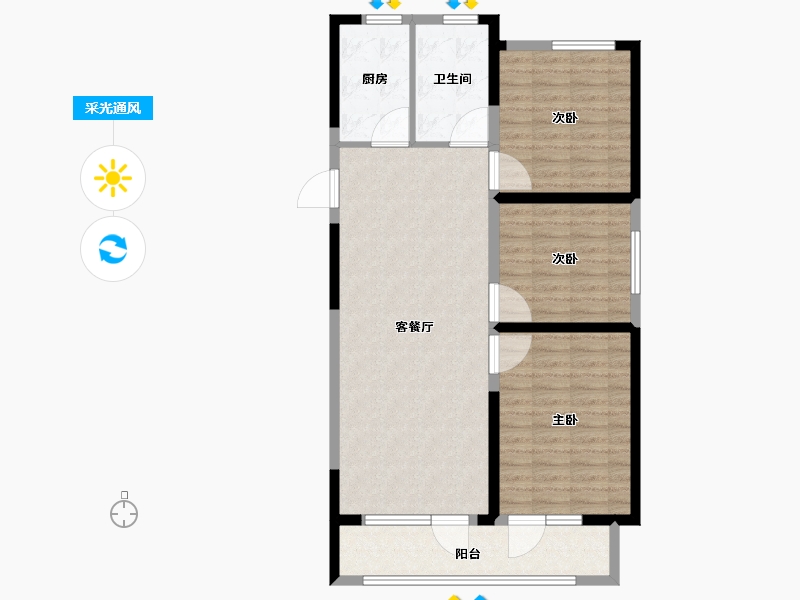 山东省-潍坊市-金大地·天泰城-96.01-户型库-采光通风