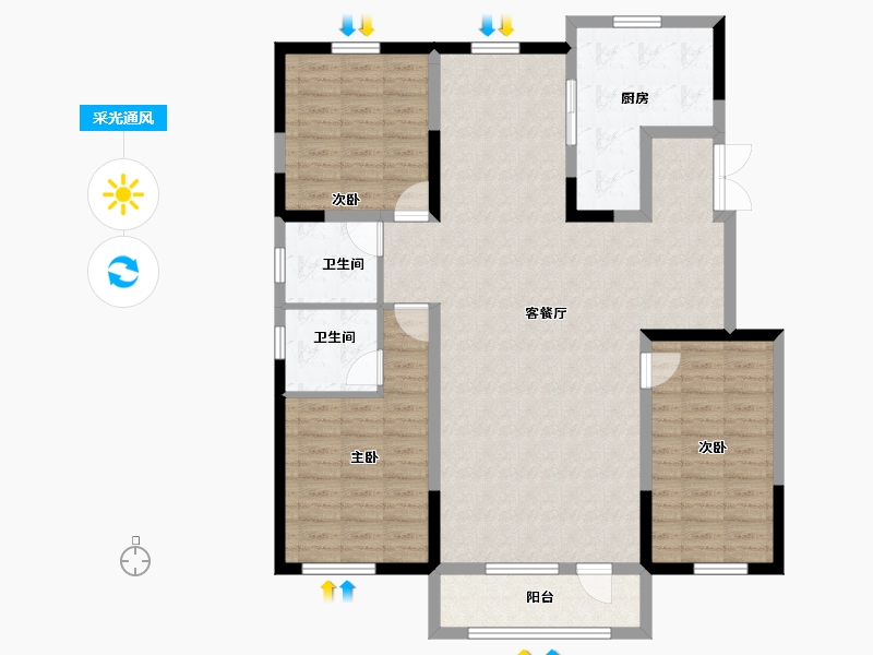 辽宁省-沈阳市-城建北宸府-120.73-户型库-采光通风