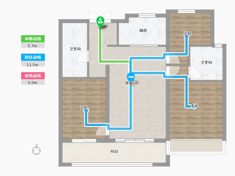 河北省-石家庄市-嘉实万科紫台-91.91-户型库-动静线