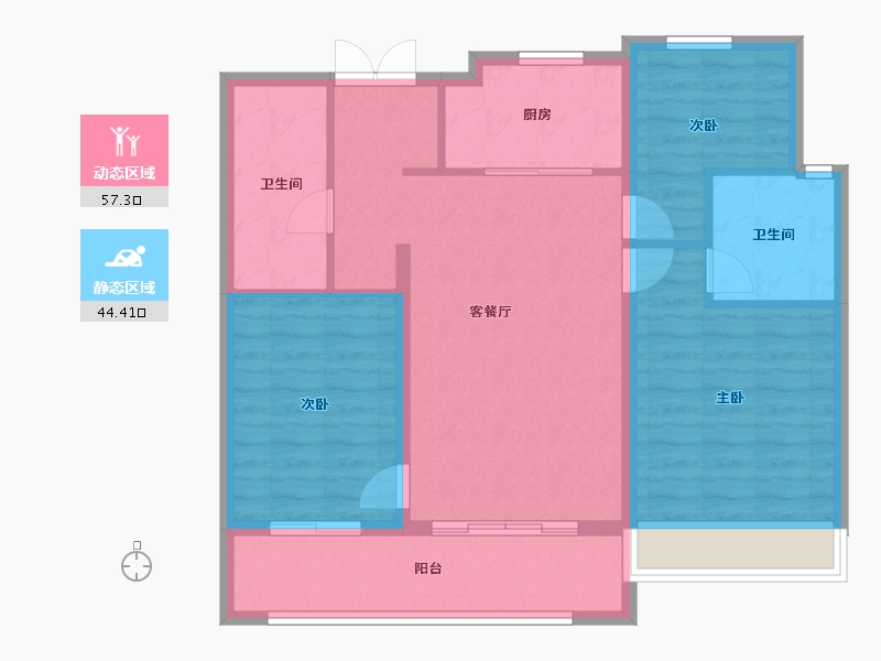 河北省-石家庄市-嘉实万科紫台-91.91-户型库-动静分区