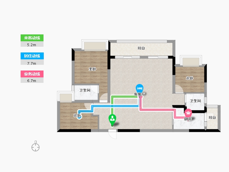 重庆-重庆市-北京城建龙樾生态城-94.05-户型库-动静线