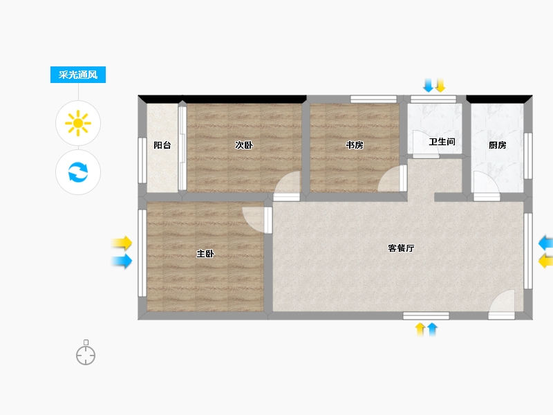 江西省-南昌市-华南城西站悦城-65.05-户型库-采光通风