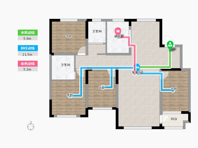 山东省-潍坊市-高创桃源-121.60-户型库-动静线