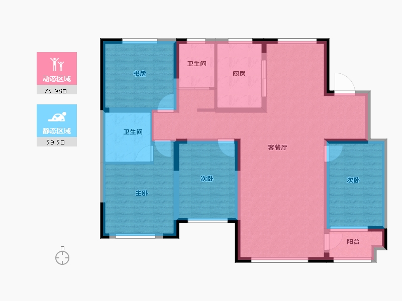 山东省-潍坊市-高创桃源-121.60-户型库-动静分区