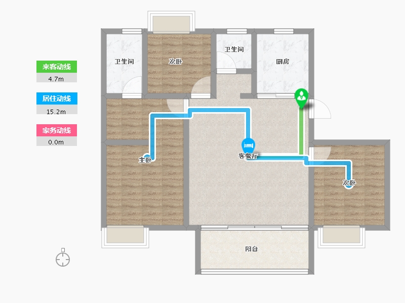 江苏省-南通市-欣鹏=锦茗雅居.-104.81-户型库-动静线