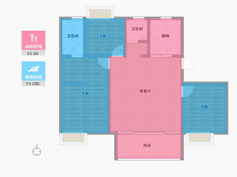 江苏省-南通市-欣鹏=锦茗雅居.-104.81-户型库-动静分区