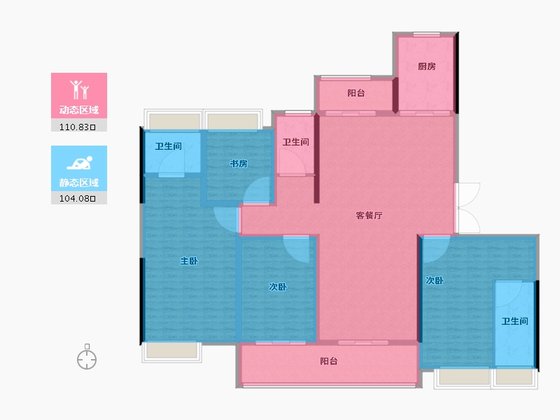 江苏省-南通市-银洲蝶湖中心悦府-197.00-户型库-动静分区