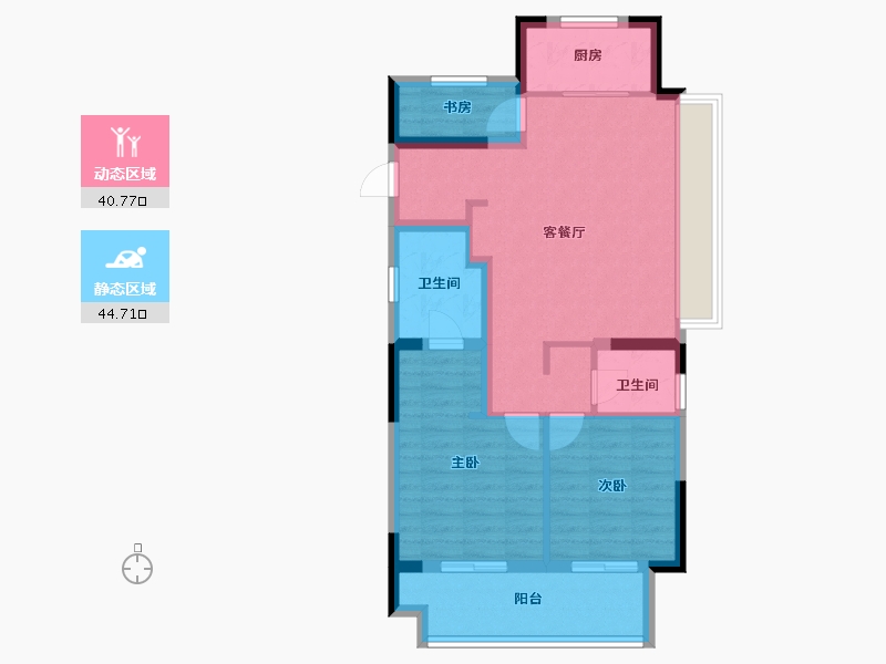 浙江省-绍兴市-宋都广宇锦洲府-76.00-户型库-动静分区