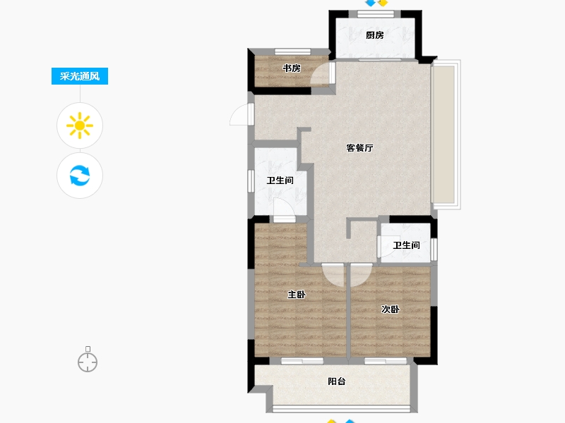 浙江省-绍兴市-宋都广宇锦洲府-76.00-户型库-采光通风