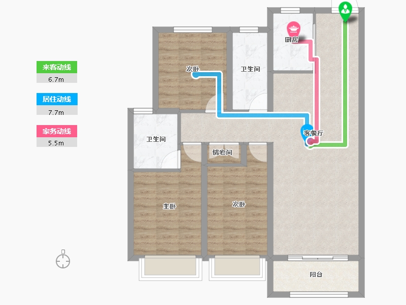 河北省-石家庄市-润江云玺-91.01-户型库-动静线