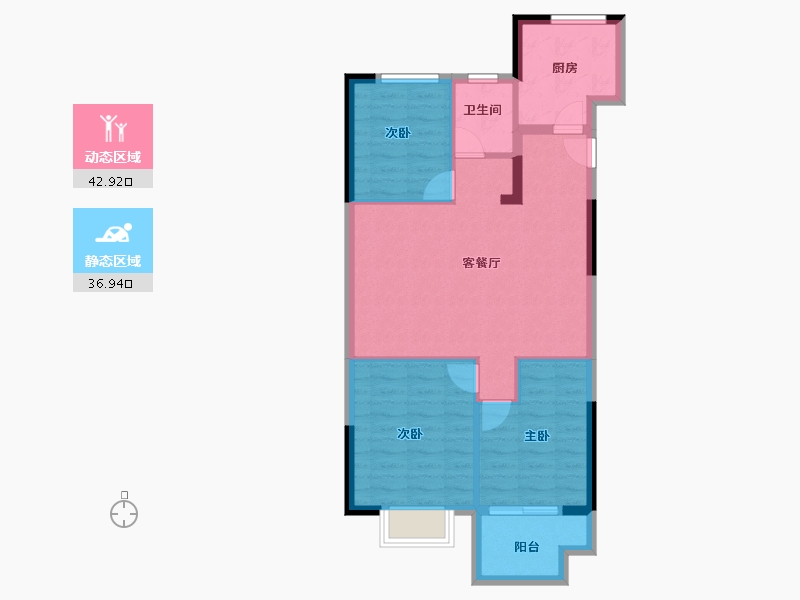 浙江省-宁波市-北辰香麓湾-72.00-户型库-动静分区