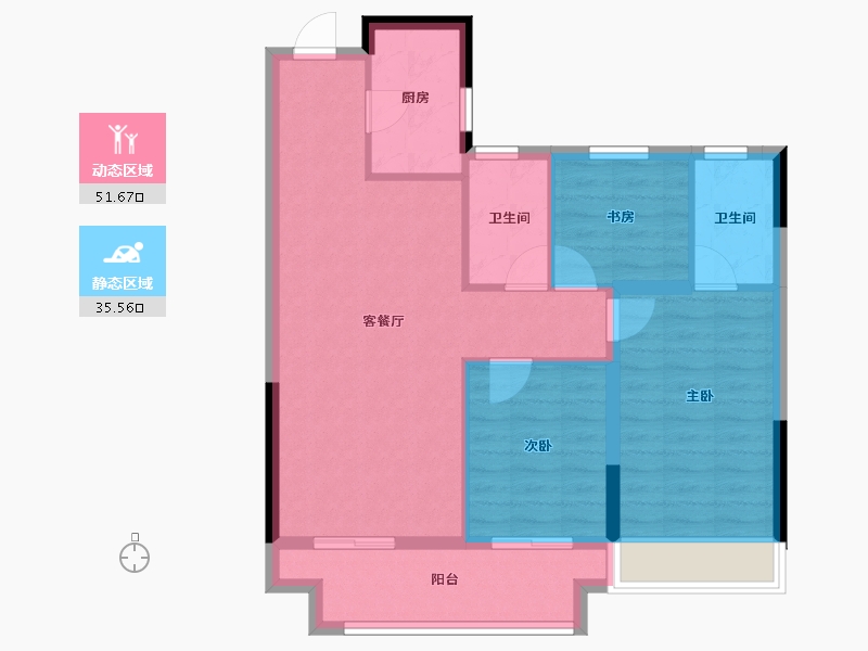 浙江省-绍兴市-黄酒小镇映兰园-78.40-户型库-动静分区