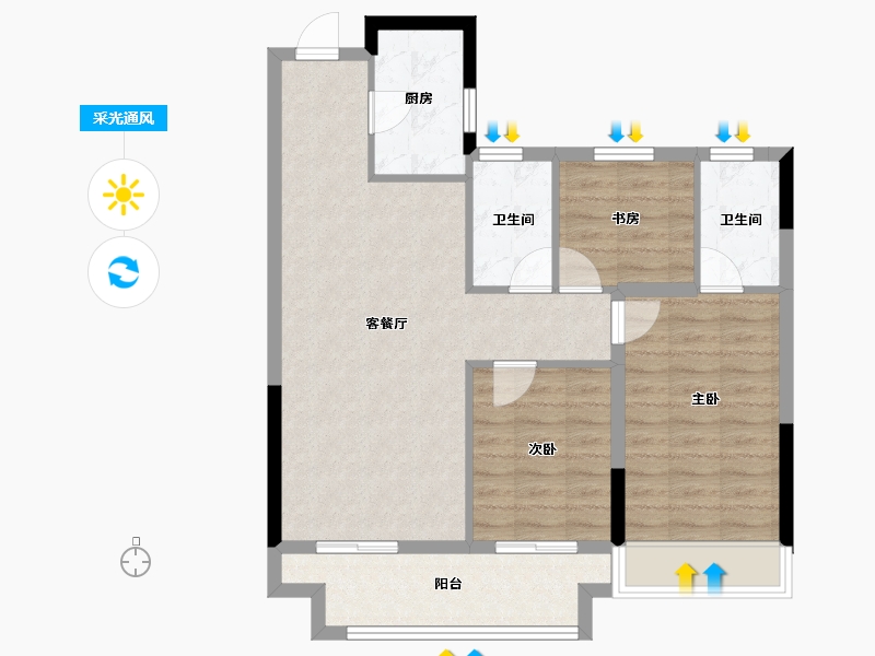 浙江省-绍兴市-黄酒小镇映兰园-78.40-户型库-采光通风