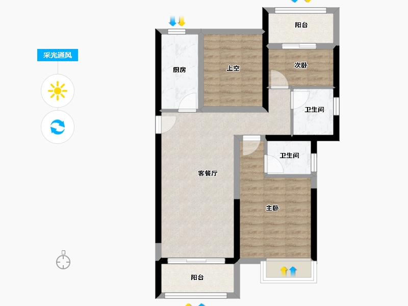 福建省-漳州市-​经发湖畔首府-70.41-户型库-采光通风