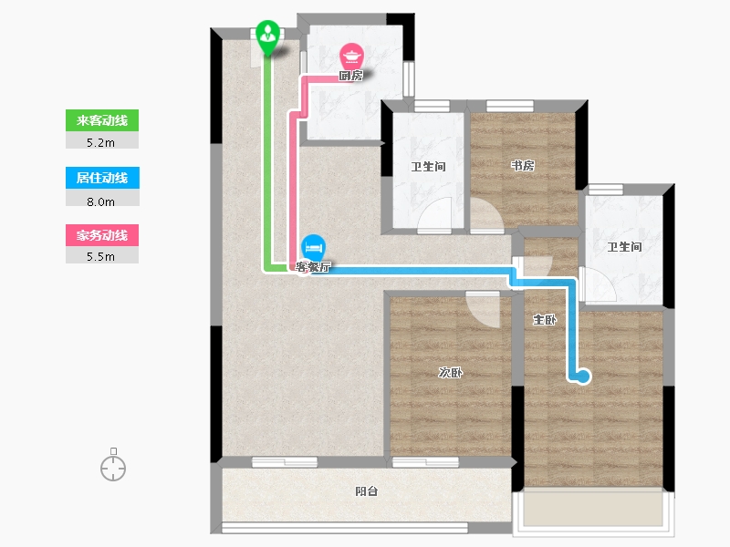 浙江省-绍兴市-黄酒小镇雲树湾-78.40-户型库-动静线