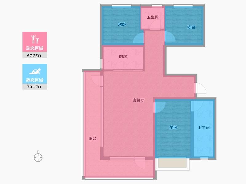 河北省-石家庄市-润江云玺-94.40-户型库-动静分区