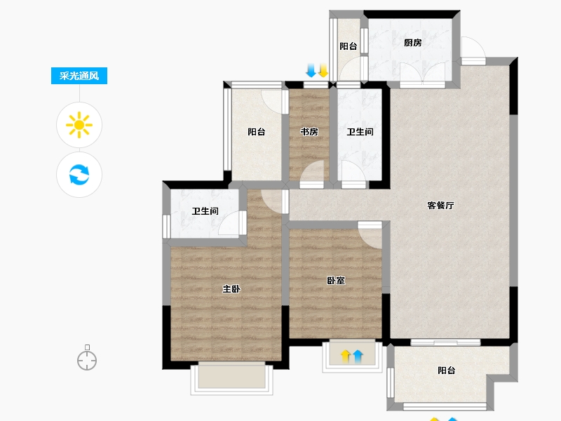 四川省-成都市-人居梧桐屿-93.60-户型库-采光通风