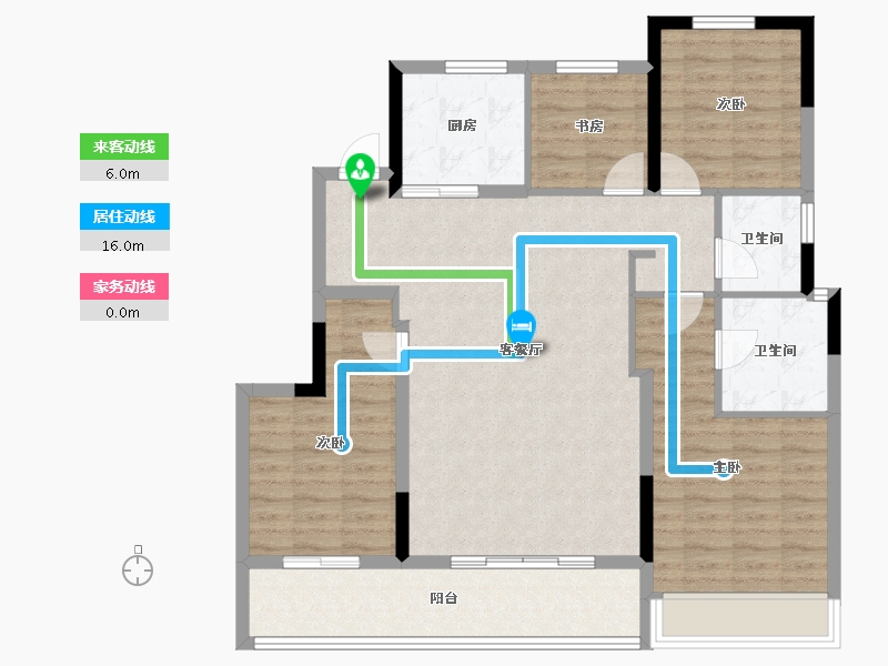 浙江省-绍兴市-黄酒小镇雲树湾-104.74-户型库-动静线