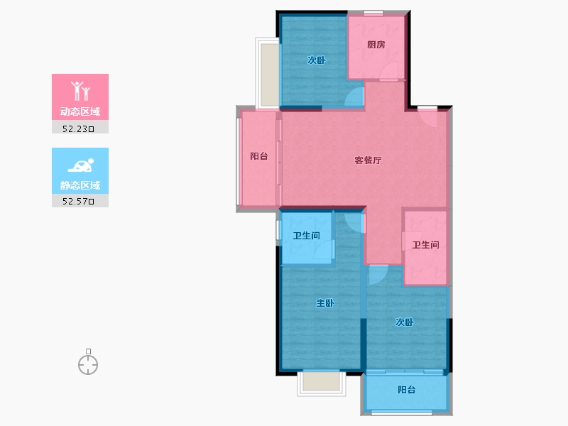 山西省-太原市-华润置地公元九里-94.41-户型库-动静分区