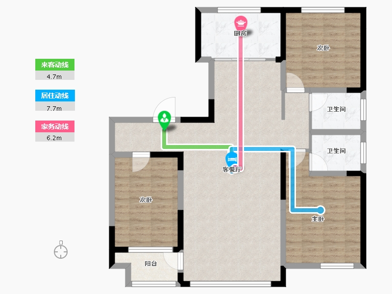 山东省-潍坊市-高创桃源-103.20-户型库-动静线