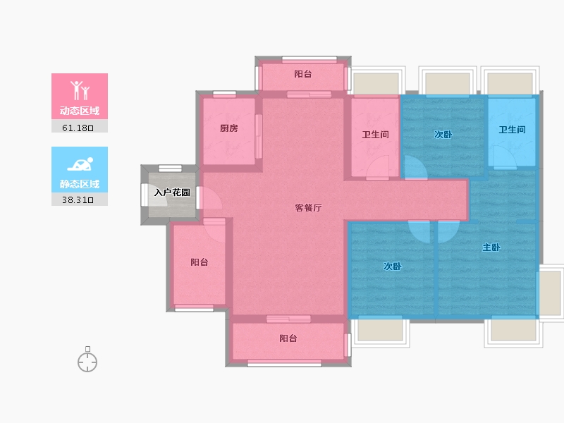 广东省-佛山市-​颐安灏景湾-91.30-户型库-动静分区