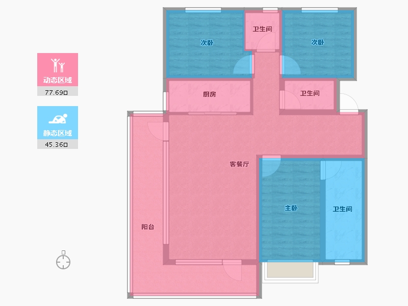 河北省-石家庄市-润江云玺-108.81-户型库-动静分区