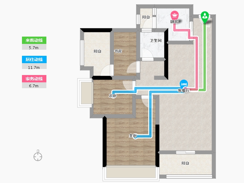 广东省-广州市-港骏轩-73.35-户型库-动静线